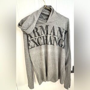Armani Exchange Light Gray Hoodie Shirt